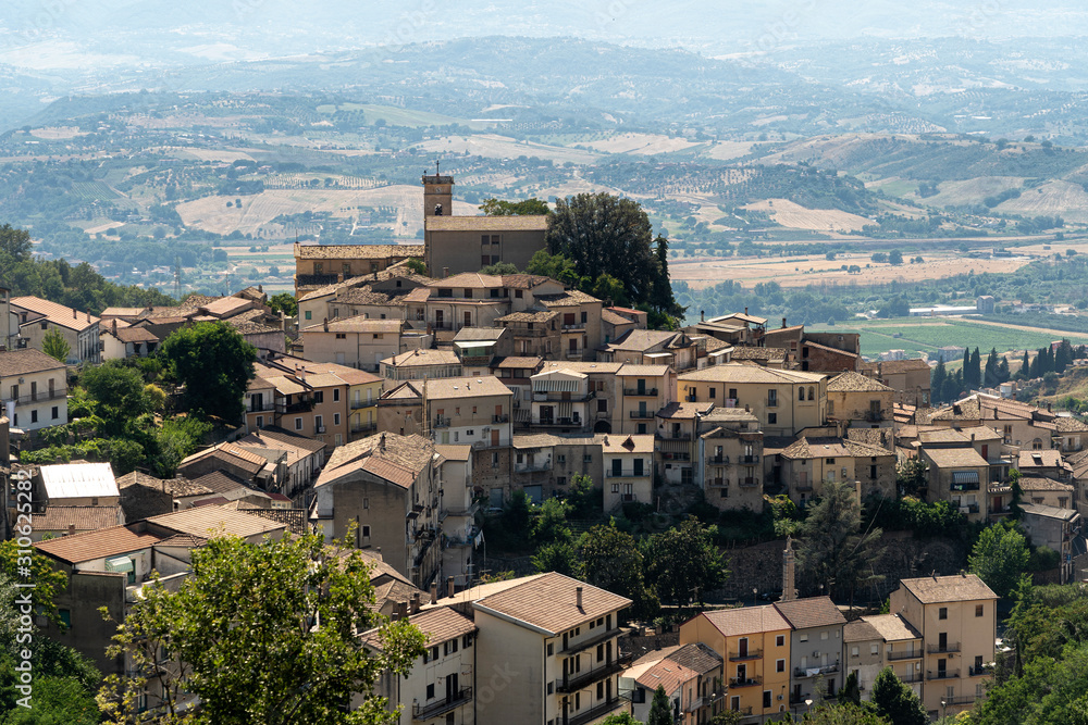 Panoramic view of Luzzi, historic village in Calabria, Southern Italy