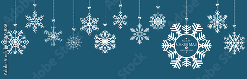 hanging snow stars banner for christmas greetings time