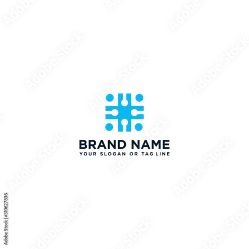 Creative medical design logo plus technology