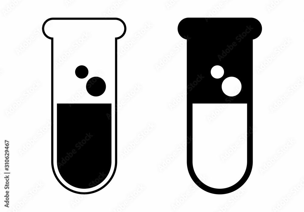 The black and white Test tube icons illustration The black and white Test tube icons illustration