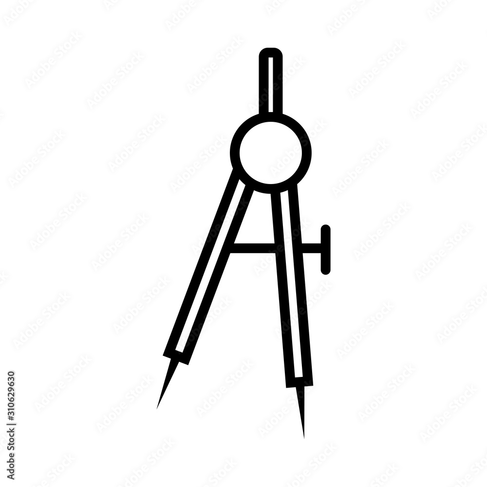 Calipers, divider icon vector in flat design Calipers, divider icon vector in flat design