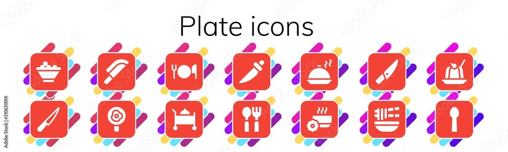 plate icon set plate icon set