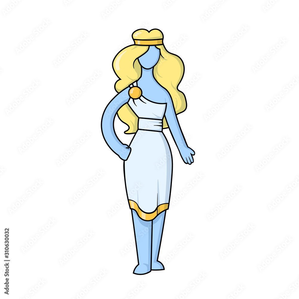 Aphrodite, ancient Greek goddess of Love and Beauty. Ancient Greece mythology. Flat vector illustration. Isolated on white background. Aphrodite, ancient Greek goddess of Love and Beauty. Ancient Greece mythology. Flat vector illustration. Isolated on white background.