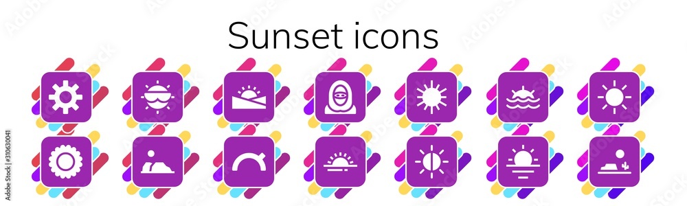 sunset icon set