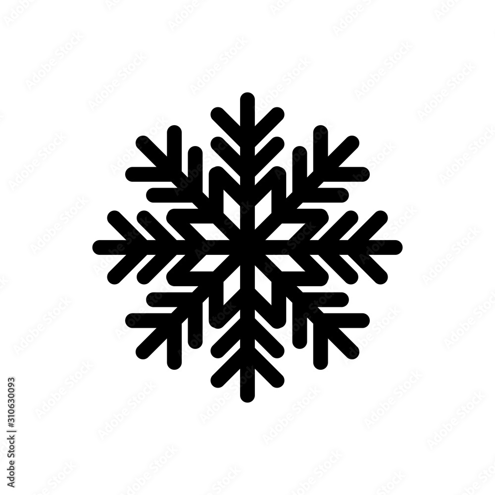 Snowflake flat vector icon isolated on a white background. Snowflake flat vector icon isolated on a white background.