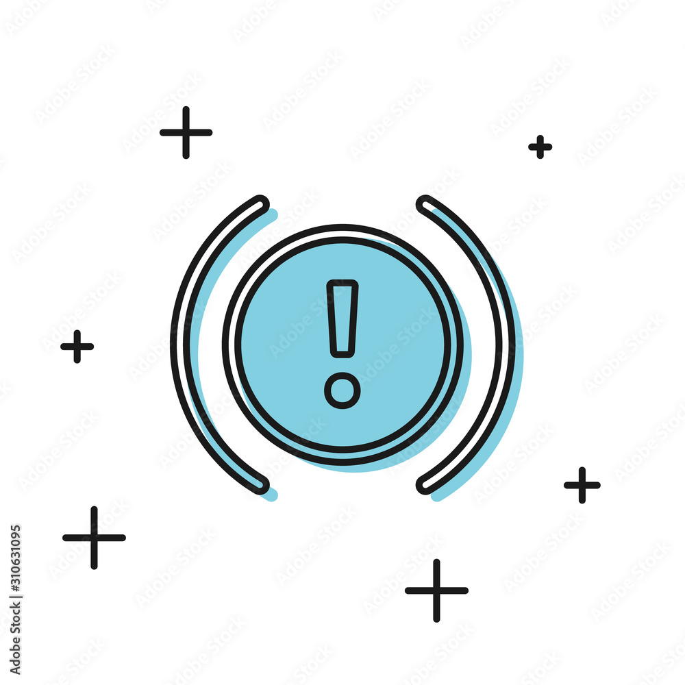 Black Brake system warning icon isolated on white background ...