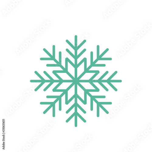 Snowflake flat vector icon isolated on a white background.X mas snowflake icon.