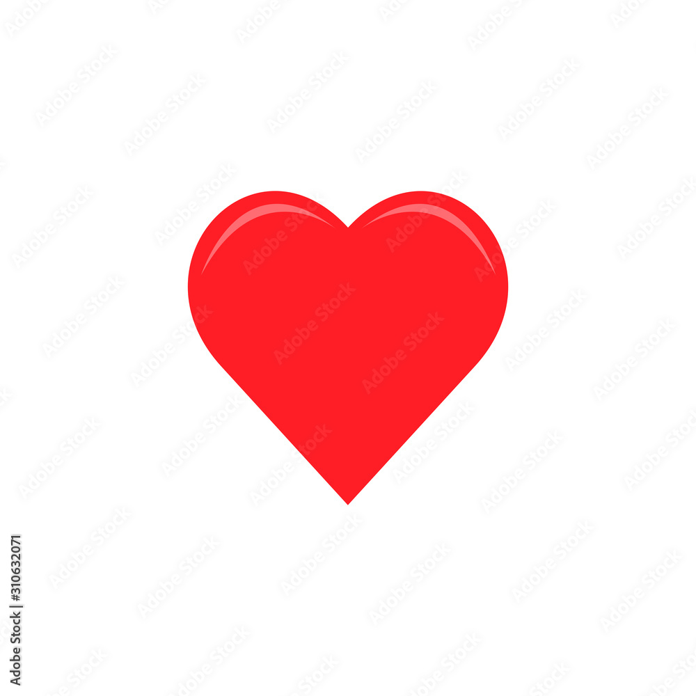 Red heart, love, like social media emoji for web and mobile.Red heart icon isolated on a white background.