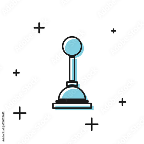 Black Gear shifter icon isolated on white background. Manual transmission icon. Vector Illustration