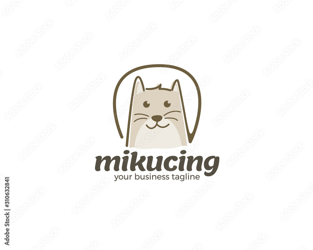 Cute pet mascot character logo design
