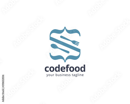 Code food logo design
