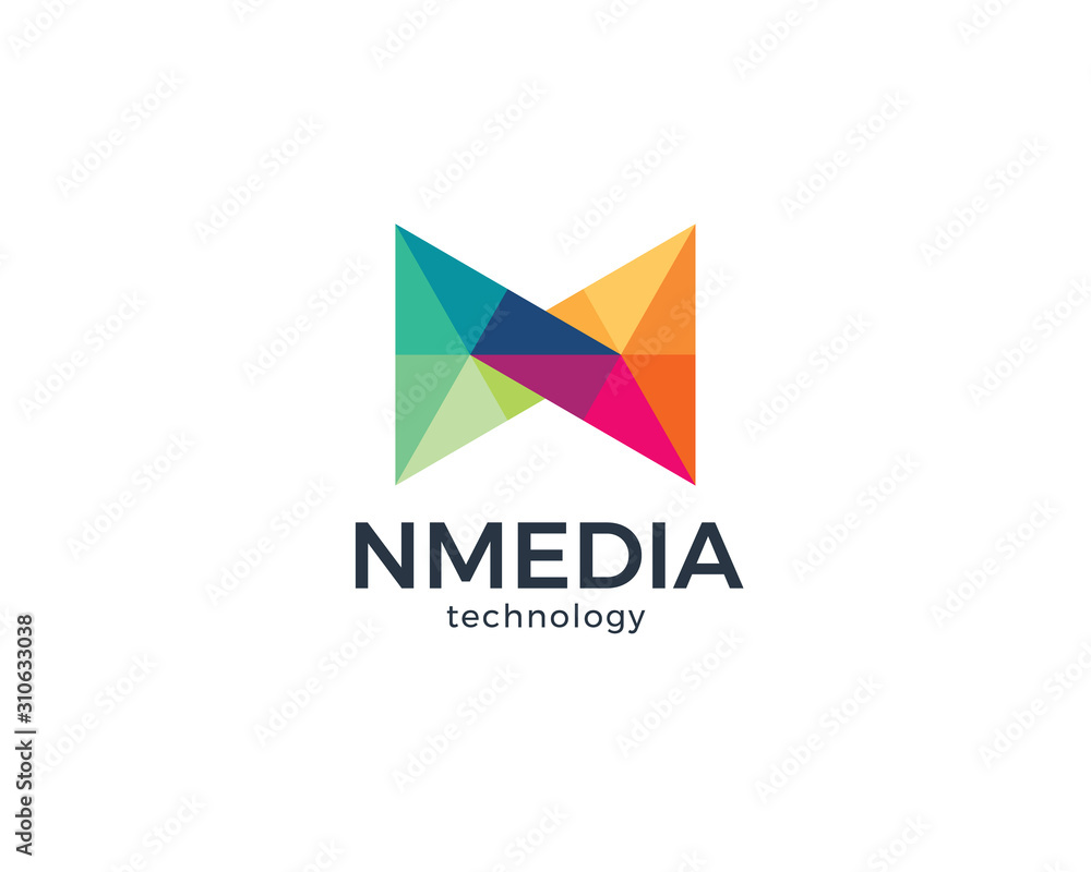 Abstract colorful letter N logo design Abstract colorful letter N logo design