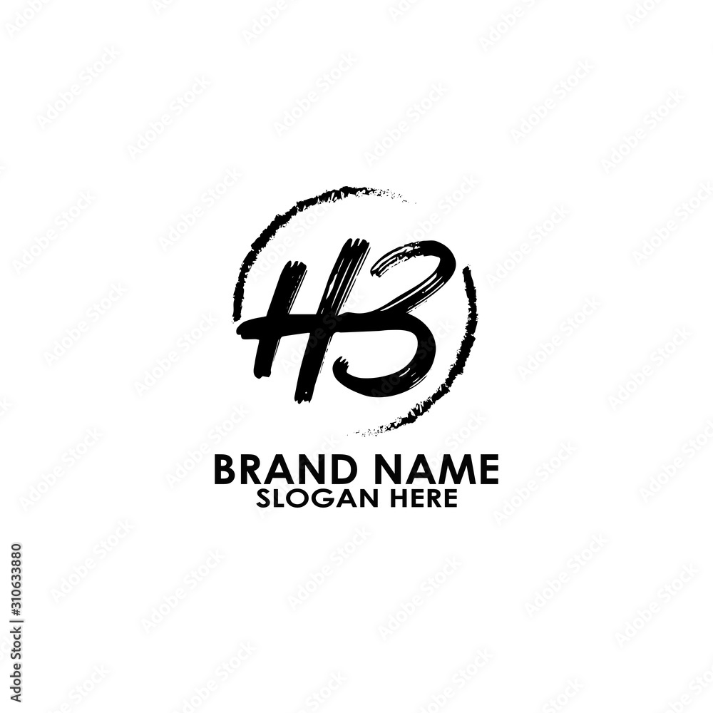 logo letter h with number tree brush vector design logo letter h with number tree brush vector design