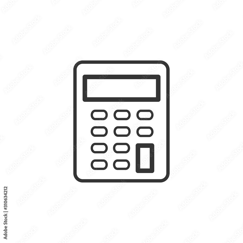 Calculator icon vector. Savings, finances sign isolated on white, economy concept, Trendy Flat style for graphic design, Web site, UI. EPS10 Calculator icon vector. Savings, finances sign isolated on white, economy concept, Trendy Flat style for graphic design, Web site, UI. EPS10