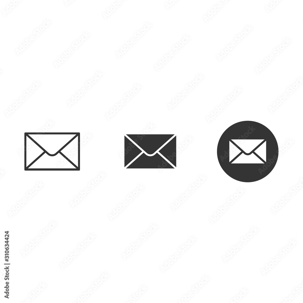 Envelope Icon in trendy flat style isolated on grey background. Mail symbol for your web site design, logo, app, UI. Vector illustration, EPS10 Envelope Icon in trendy flat style isolated on grey background. Mail symbol for your web site design, logo, app, UI. Vector illustration, EPS10