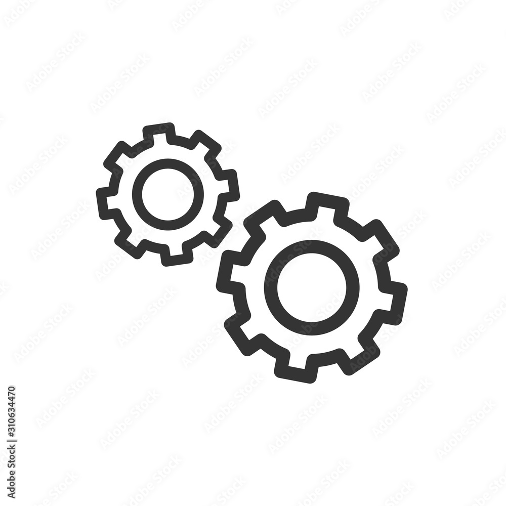 Gear icon black color editable. Gear symbol Flat vector sign isolated on white background. Simple vector illustration for graphic and web design