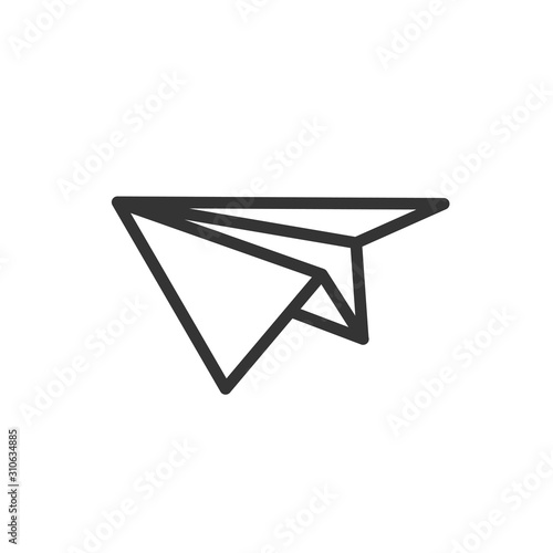 Paper airplane icon. Vector illustration, flat design