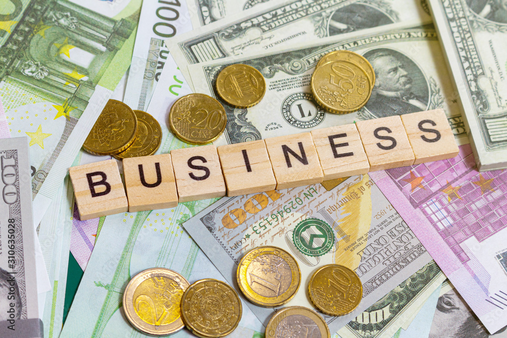 word text business on the money banknotes background word text business on the money banknotes background