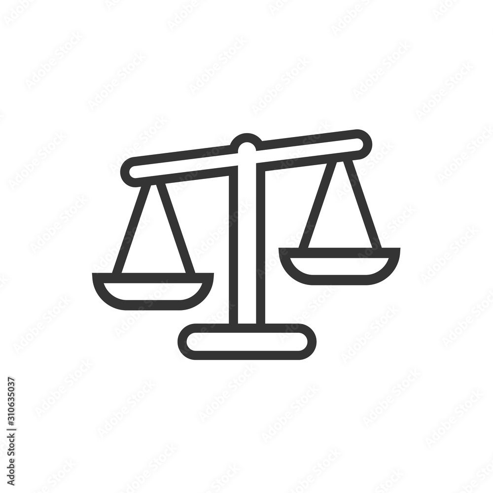 Law scale vector icon, justice symbol. Modern, simple flat vector  illustration for web site or mobile app Stock Illustration | Adobe Stock