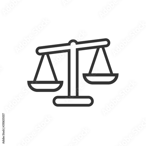 Law scale vector icon, justice symbol. Modern, simple flat vector illustration for web site or mobile app