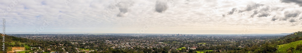 Adelaide City panoramic skyline view