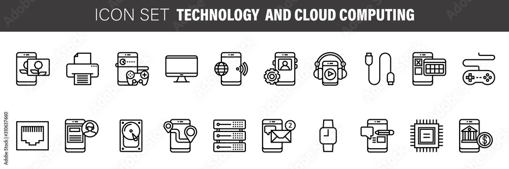 Technology icon set suitable for info graphics, websites and print media. Technology icon set suitable for info graphics, websites and print media.