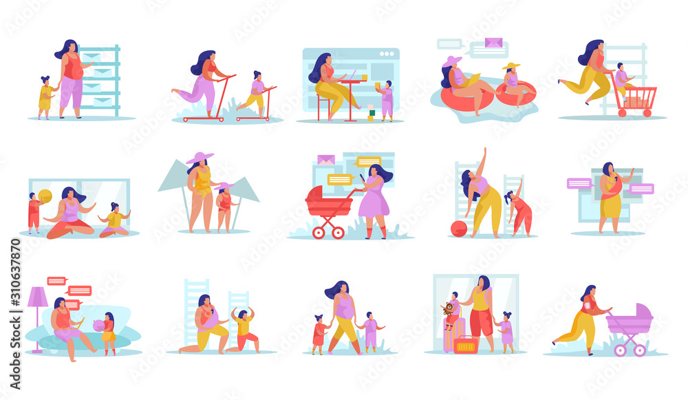 Advanced Motherhood Icons Set Advanced Motherhood Icons Set
