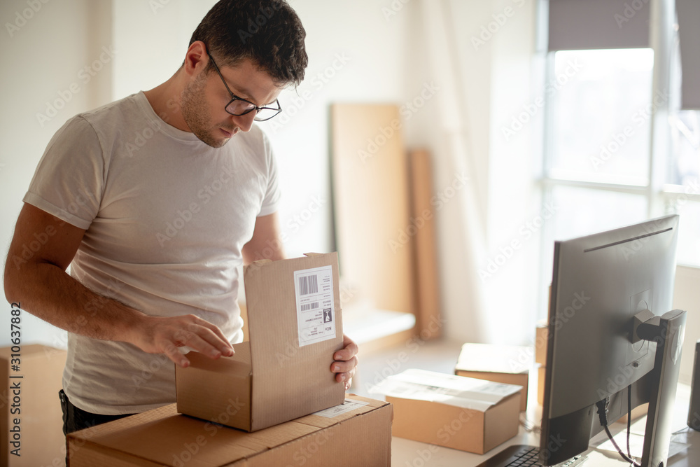 Young Man Working in Delivery service Young Man Working in Delivery service