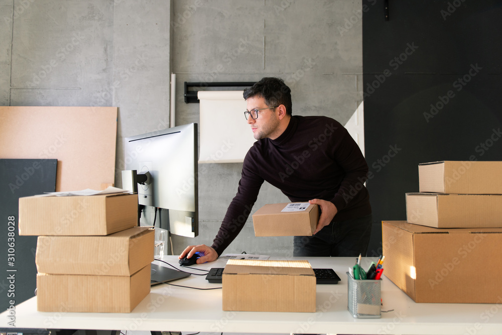 Young Man Working in Delivery service Young Man Working in Delivery service