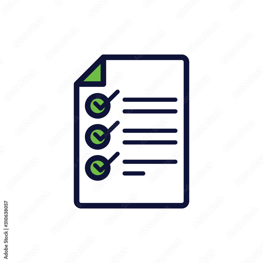 In Compliance Icon with paper, checks & list In Compliance Icon with paper, checks & list