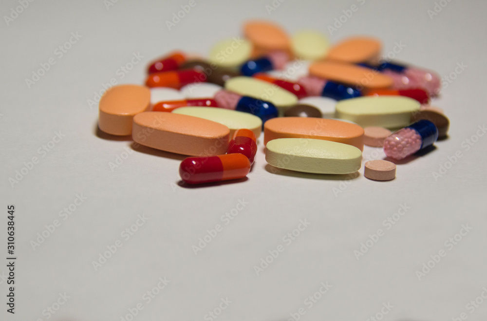 A lot of pills. A medicine for a sick person. A lot of pills. A medicine for a sick person.