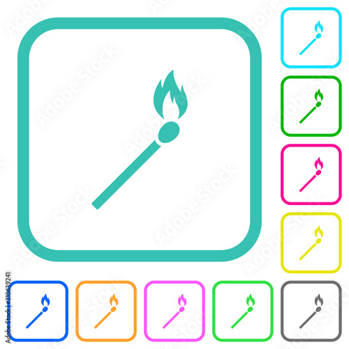 Matchstick vivid colored flat icons