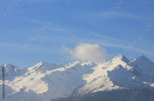 mountains with snow in winter in Italy