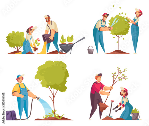 Gardener Concept Icons Set