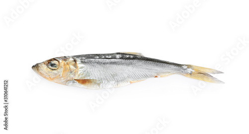 Tasty dried fish isolated on white. Seafood © New Africa