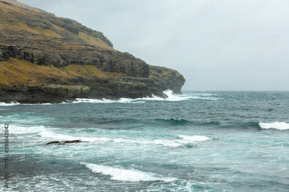 Ocean storm on Faroe Islands