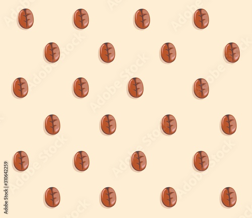 seamless background with coffee beans pattern vector