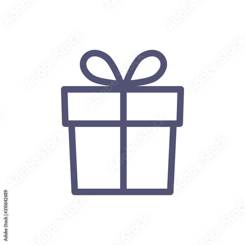 Gift box, present icon isolated on the white background