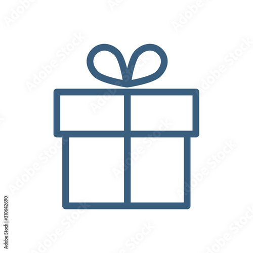 Gift box, present icon isolated on the white background