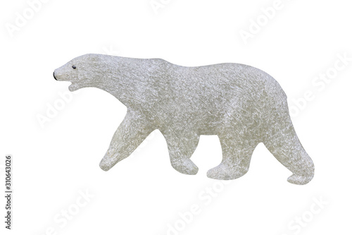 polar bear figurine isolated on white background