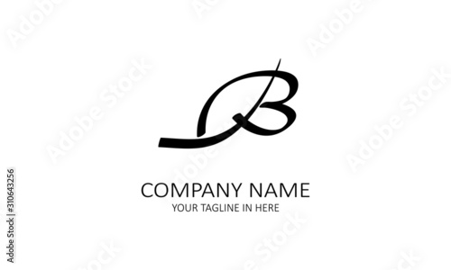 The concept of the logo with the initials letter B is a simple classical model handwritten script, very suitable for a symbol or company logo in an art or photography midwife