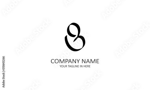 The concept of the logo with the initials letter B is a simple classical model handwritten script, very suitable for a symbol or company logo in an art or photography midwife