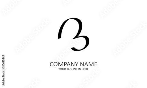The concept of the logo with the initials letter B is a simple classical model handwritten script, very suitable for a symbol or company logo in an art or photography midwife