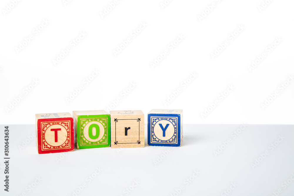 Childrens Wooden Alphabet Blocks Spelling the Word Tory Childrens Wooden Alphabet Blocks Spelling the Word Tory