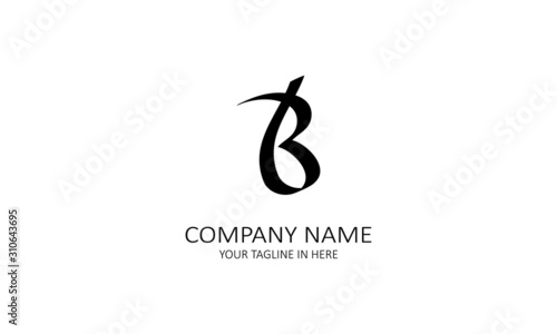 The concept of the logo with the initials letter B is a simple classical model handwritten script, very suitable for a symbol or company logo in an art or photography midwife
