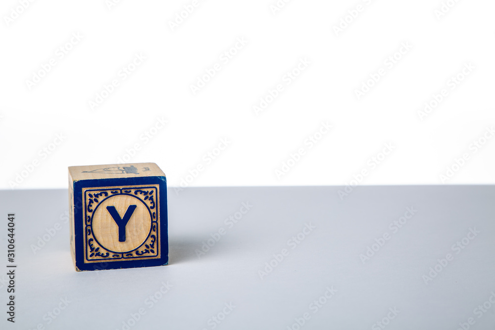 Childrens Wooden Alphabet Block Showing the Letter Y Childrens Wooden Alphabet Block Showing the Letter Y