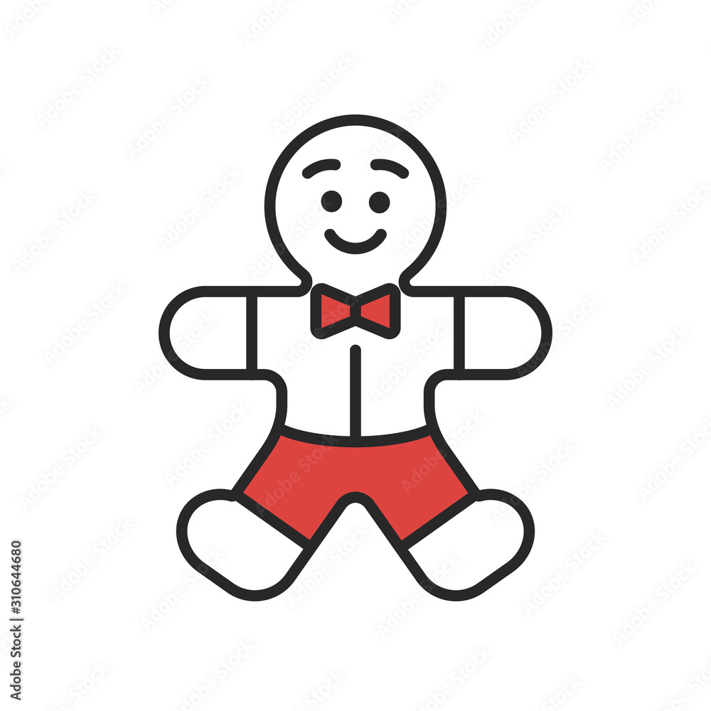 Gingerbread Man Vector Illustration Icon Gingerbread Man Vector Illustration Icon