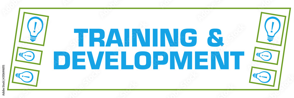 Training And Development Green Blue Border Boxes Horizontal Training And Development Green Blue Border Boxes Horizontal