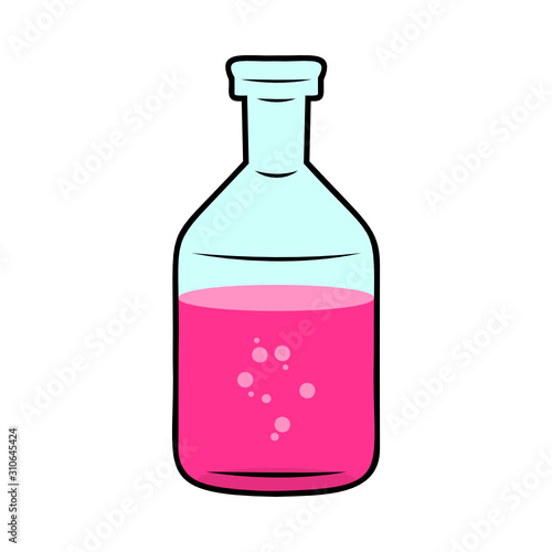 Vector image of bottle for chemical experiments. © Alex Bur
