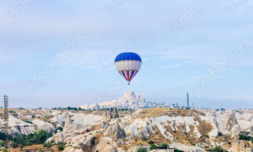 A hot air balloon float on top of Goreme city, Turykey